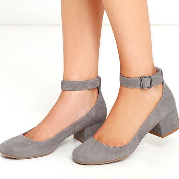 Steve Madden Shoes - Steve Madden wails grey suede ankle strap heels